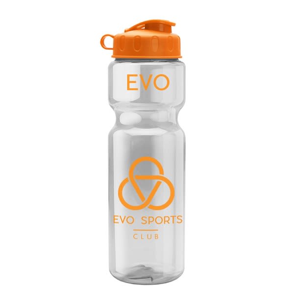 Large Transparent FlipTop Water Bottle Bulk Clear Sport Bottles